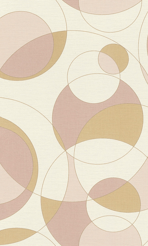 geometric circles wallpaper, Pink Overlapping Circles R6224 | Elegant Home Wallcovering