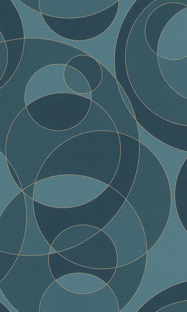 geometric circles wallpaper, Blue Overlapping Circles Wallpaper R6225 | Geometric Home Interior