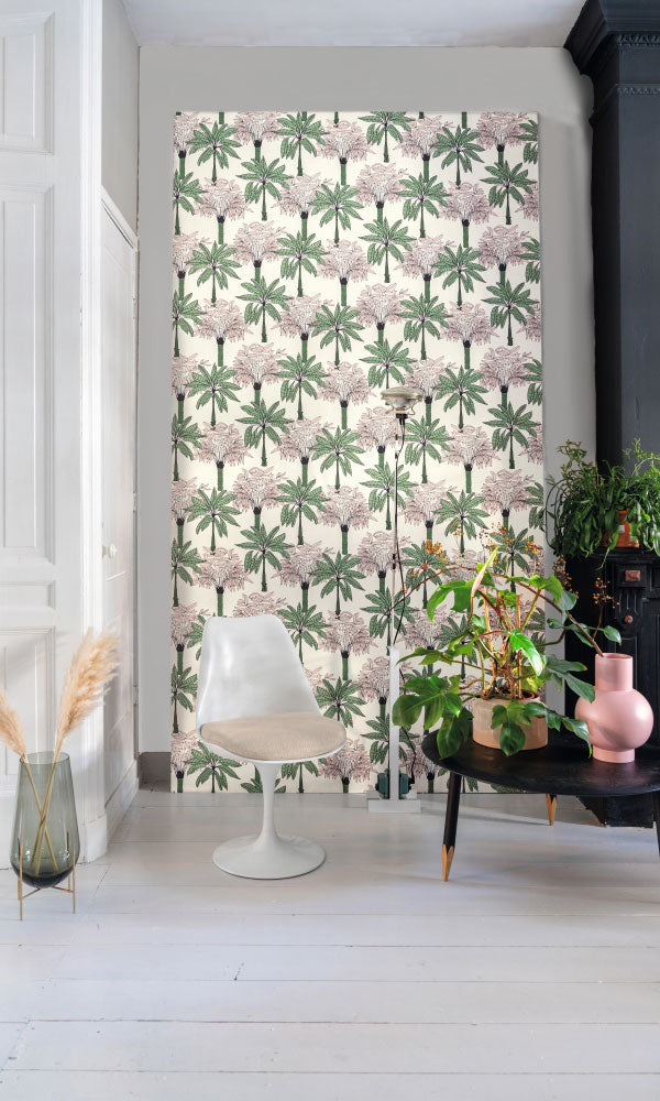 bold botanical teens bedroom wallpaper