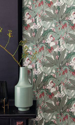 botanical living room wallpaper