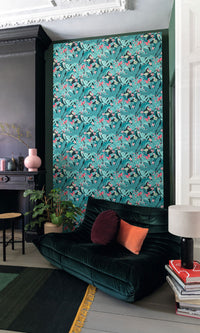 bold botanical living room wallpaper