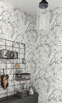 botanical teens bedroom wallpaper