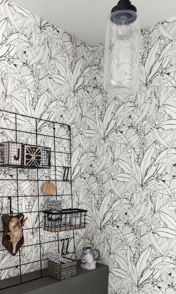 botanical teens bedroom wallpaper