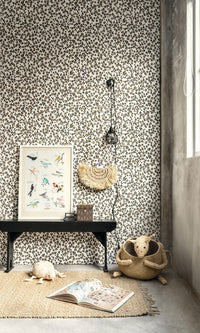 classic leopard print kids bedroom wallpaper