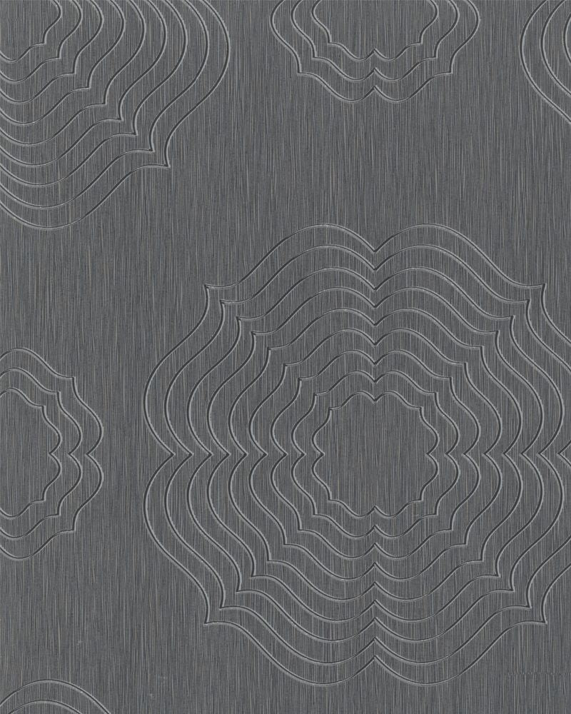 Modern Transitional Abstract Flowers Grey Wallpaper R3947