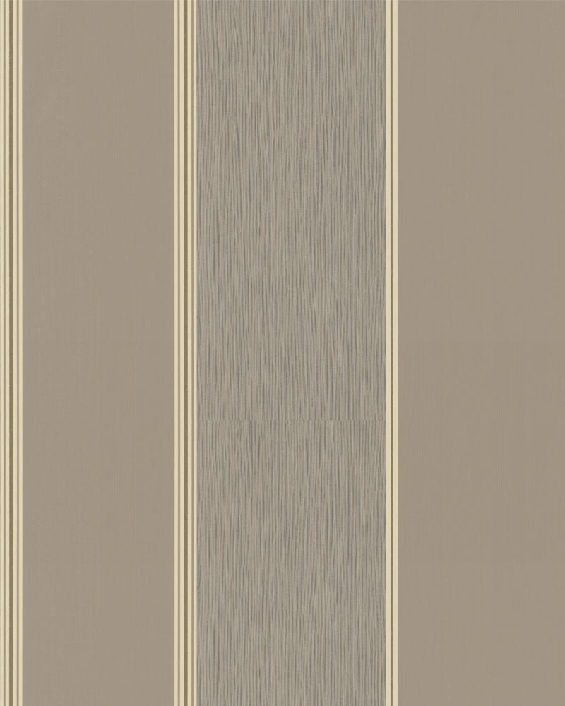 Traditional Simplistic Thick Striped Tan and Taupe Wallpaper R3937