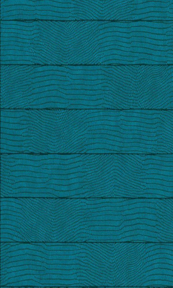 Contemporary Faux Leather Electric Blue Vibrant Crocodile Wallpaper R3675