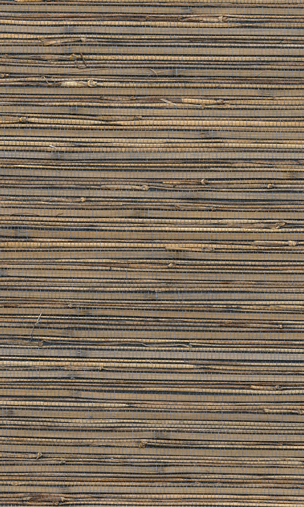 Zen House Striped Brown and Black Grasscloth Wallpaper R2859