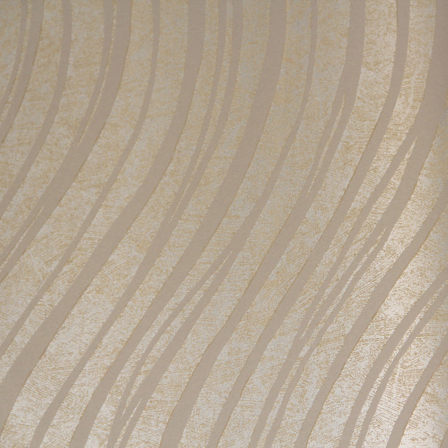 Modern Fallow Brown Waves Wallpaper R3639