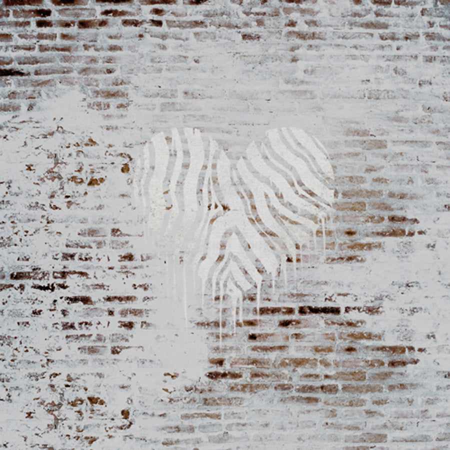 Faded Tan Brick Heart Wall Mural M9240