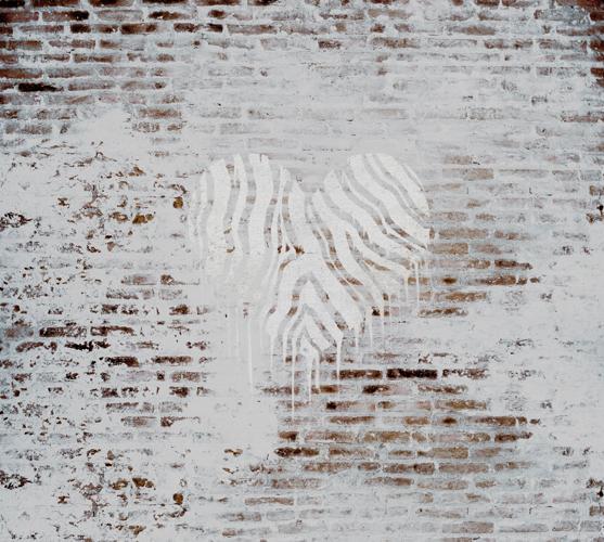 Faded Tan Brick Heart Mural M9240 | Digital Art Wallpaper