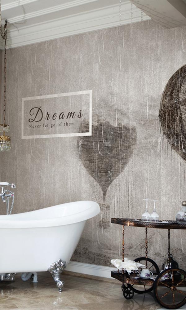 Take Me Away Vintage Mural Wallpaper M9215. Digital Wallcovering.