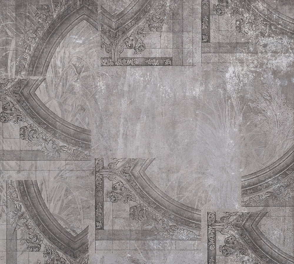 Dark Grey Arched Concrete Wall Mural M9234