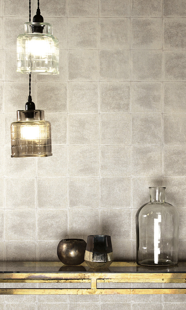 textured faux tile wallpaper