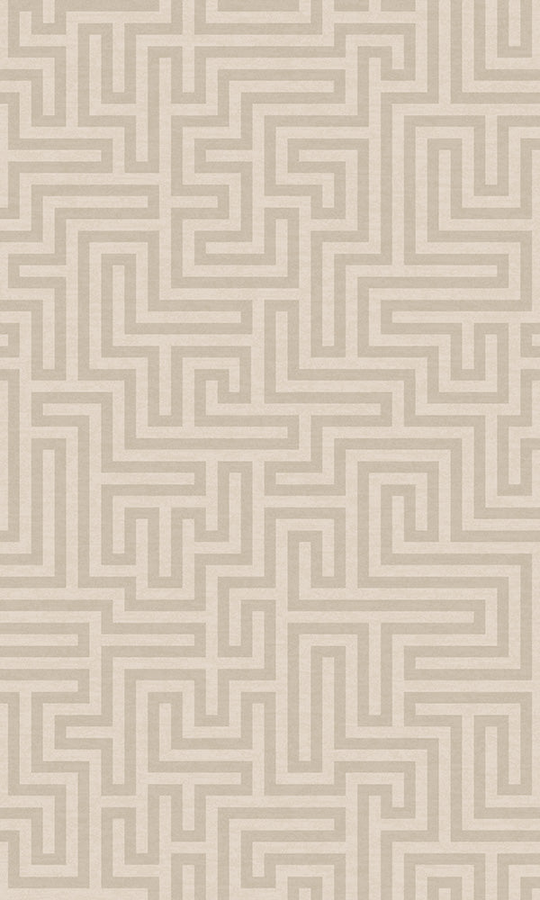 geometric maze wallpaper, Light Brown Maze Wallpaper R6132 | Luxury Metallic Home Interior