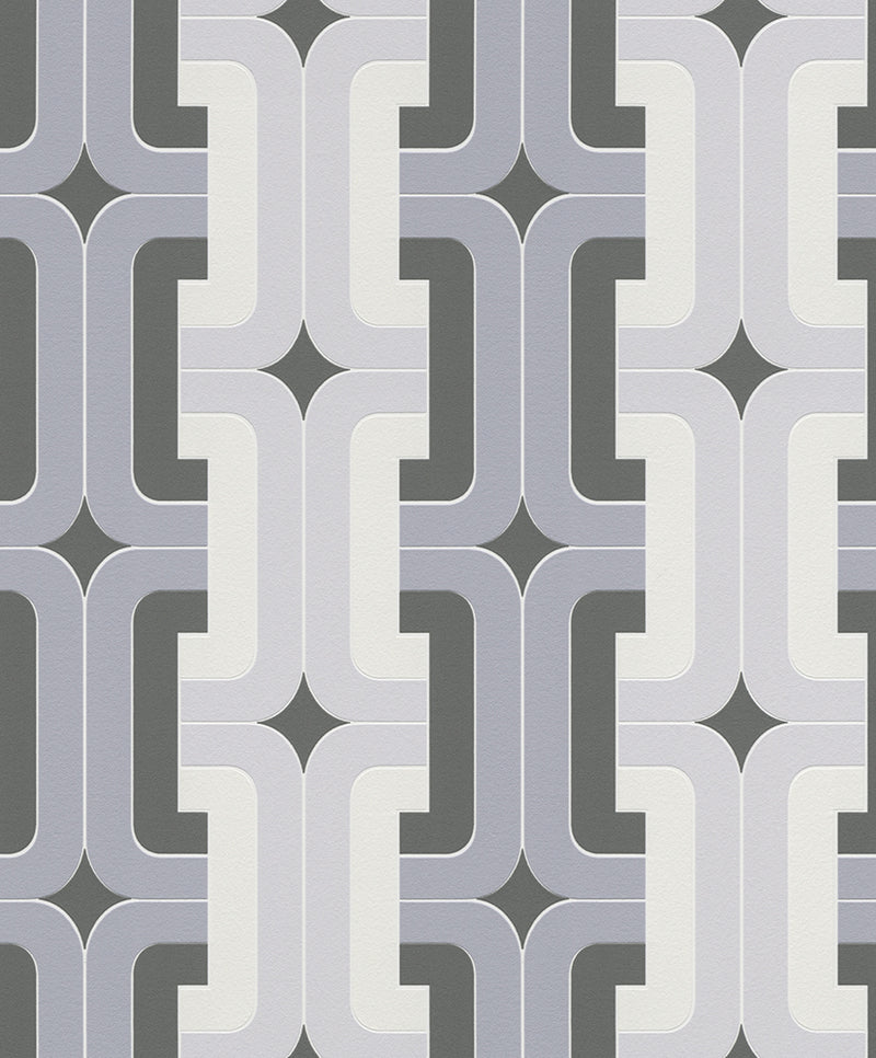 Gray Chains Retro Wallpaper R5729 | Traditional Home Wall Covering