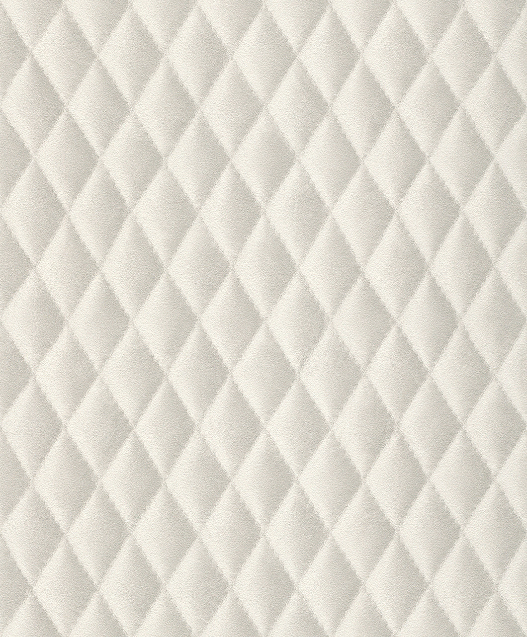 Faux Stitched White Diamond Cushion Wallpaper R4385