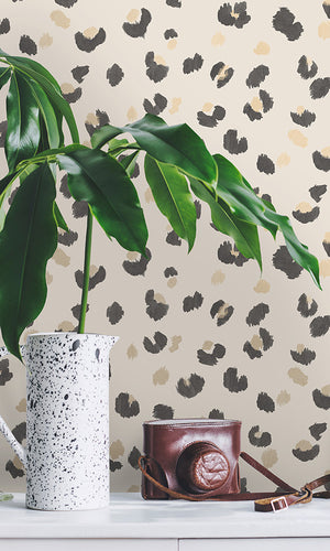 painted leopard print wallpaper
