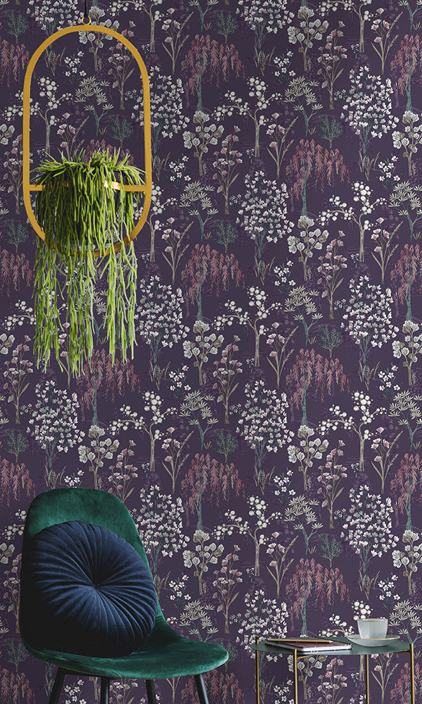 bold floral whimsical botanicals wallpaper