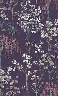 bold floral whimsical botanicals wallpaper