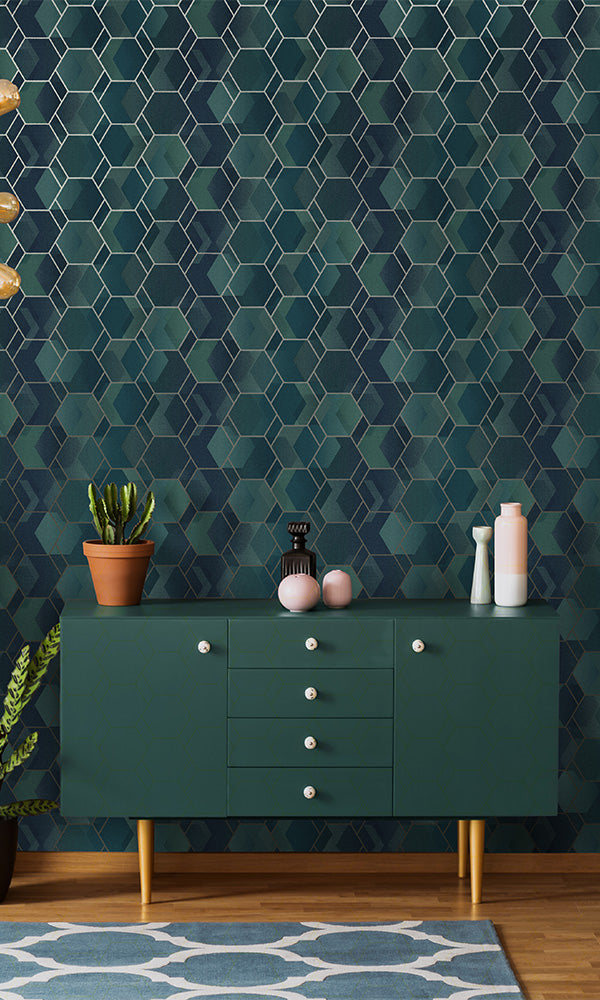 metallic geometric wallpaper