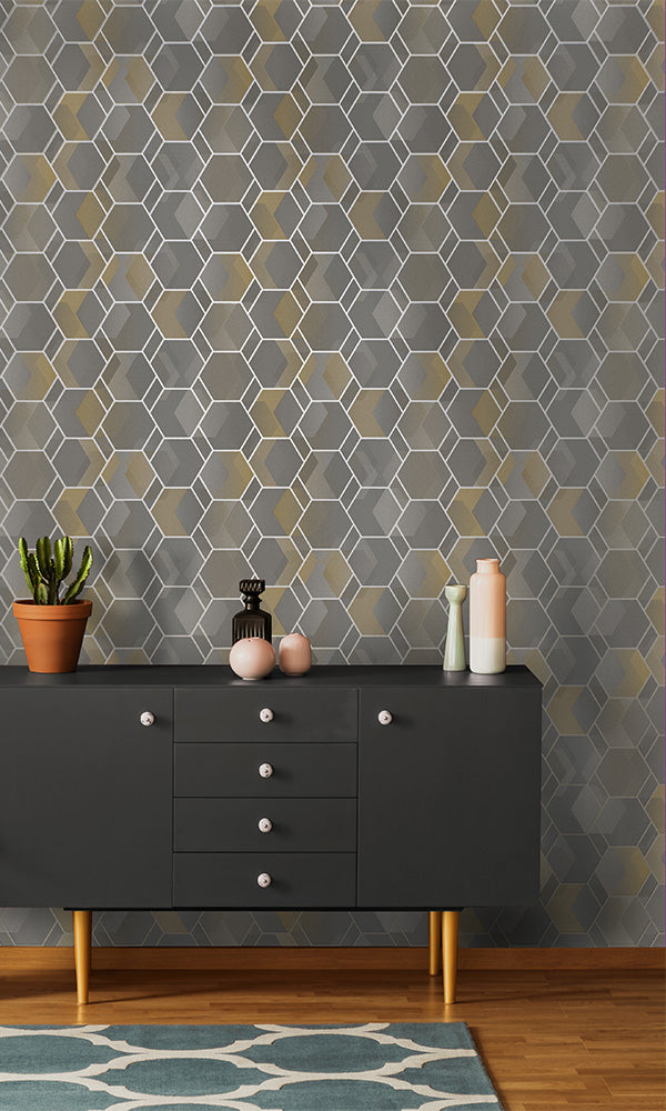 metallic geometric wallpaper pantone 2021