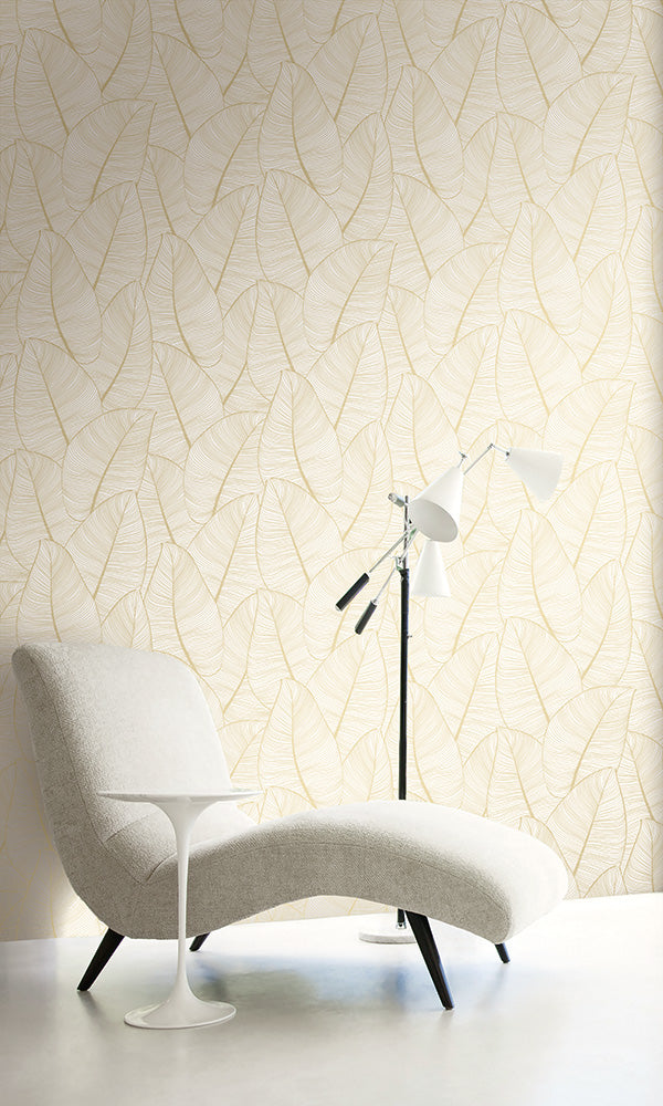 lined leaf outline wallpaper