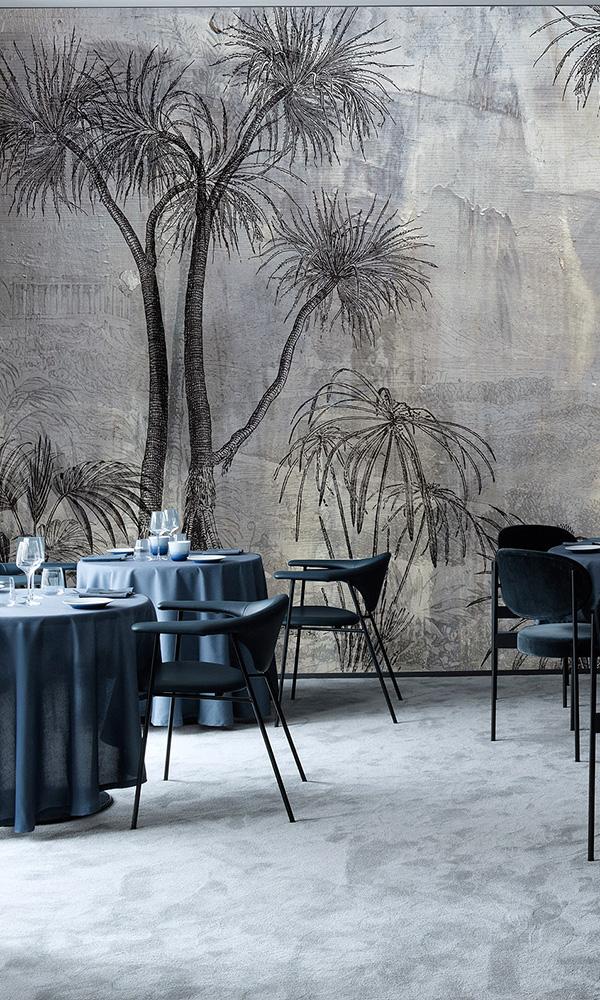 vintage tropical landscape wallpaper