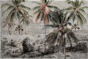 Demo Vintage Tropical Illustration 3 Mueal Wallpaper M9612 - Sample