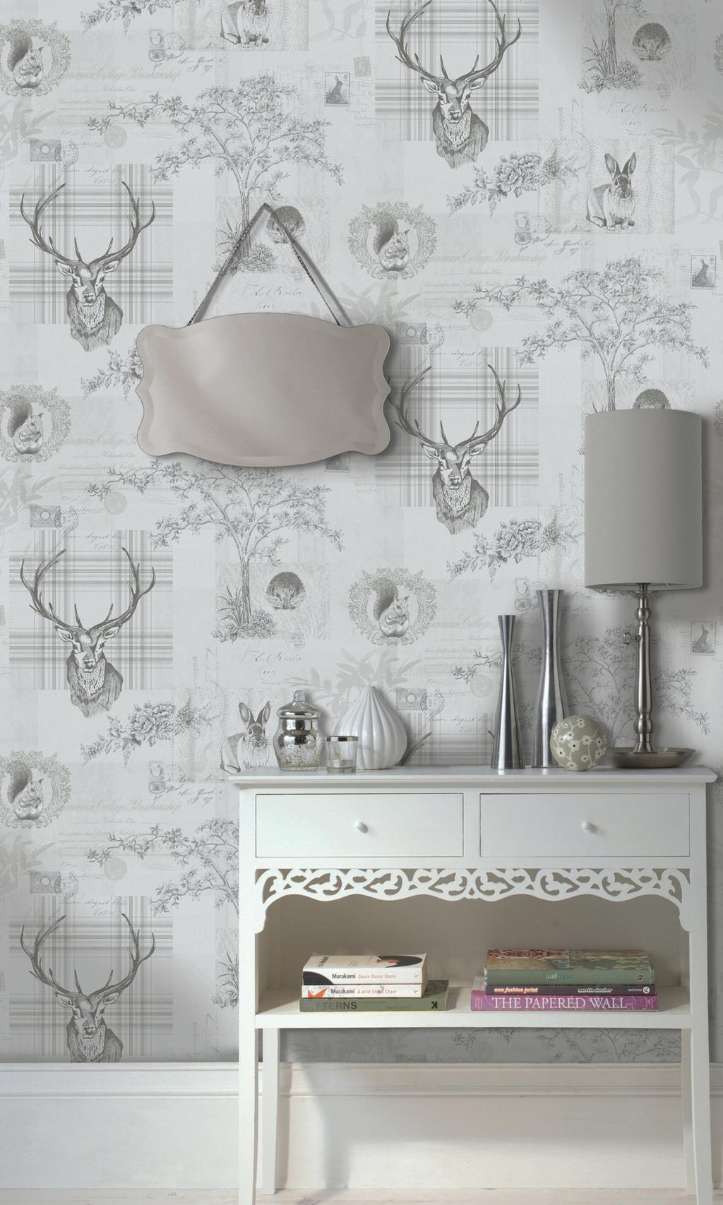 Grey Animal Print Wallpaper R6047