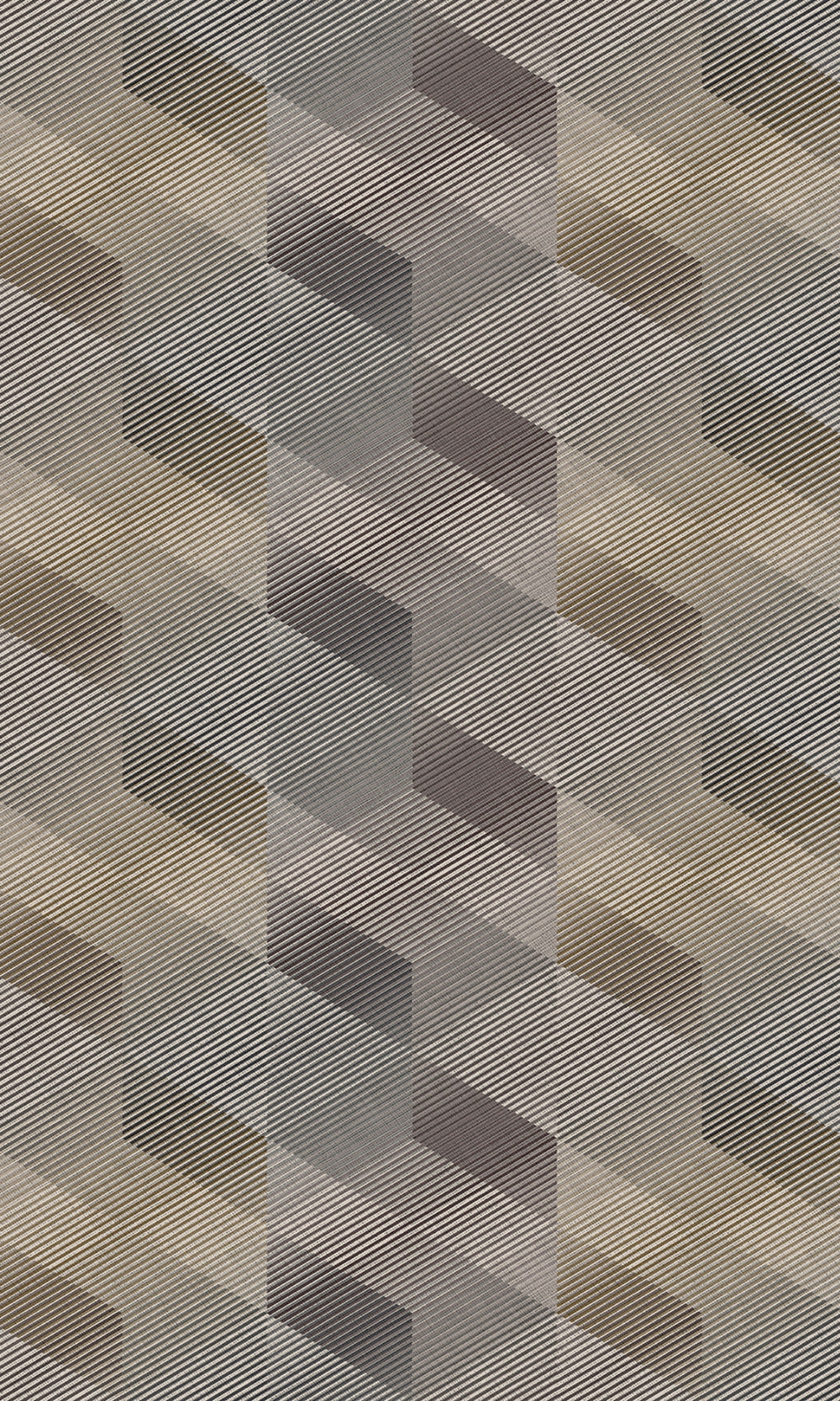 Anthracite 3D Rhombus Stripe Geometric Wallpaper R8105