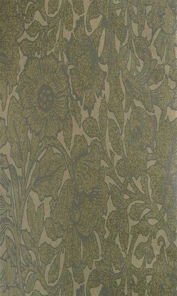 Contemporary Metallic Floral Sunflower Beige and Brown Wallpaper R3895