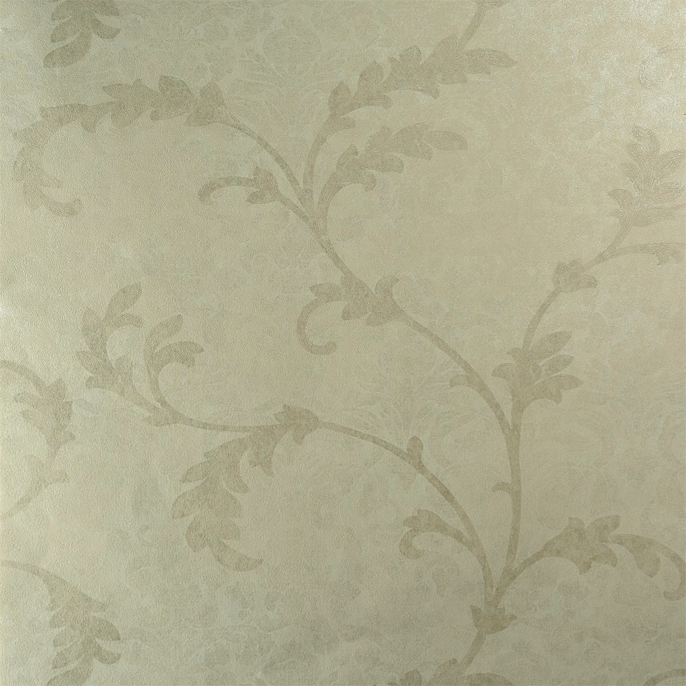 Floral Organic Metallic Beige Wallpaper R3898