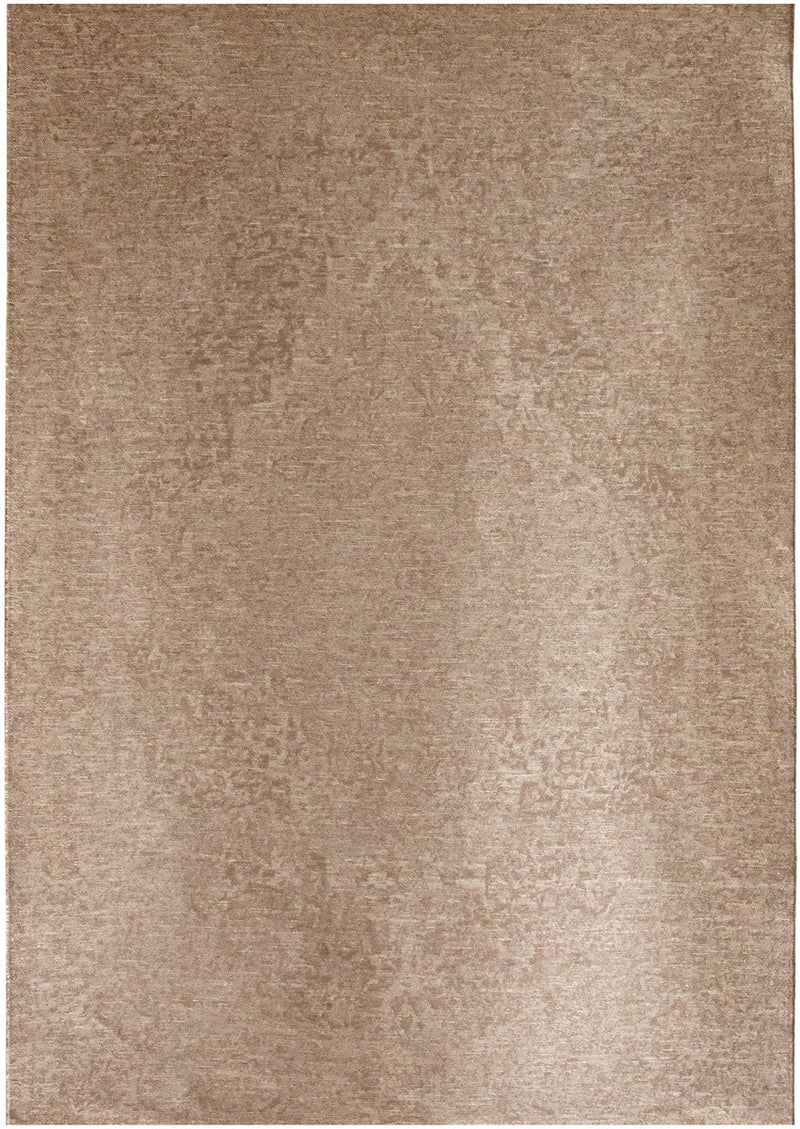 Beige Saadi's Poem Damask Pattern Machine Washable Rug