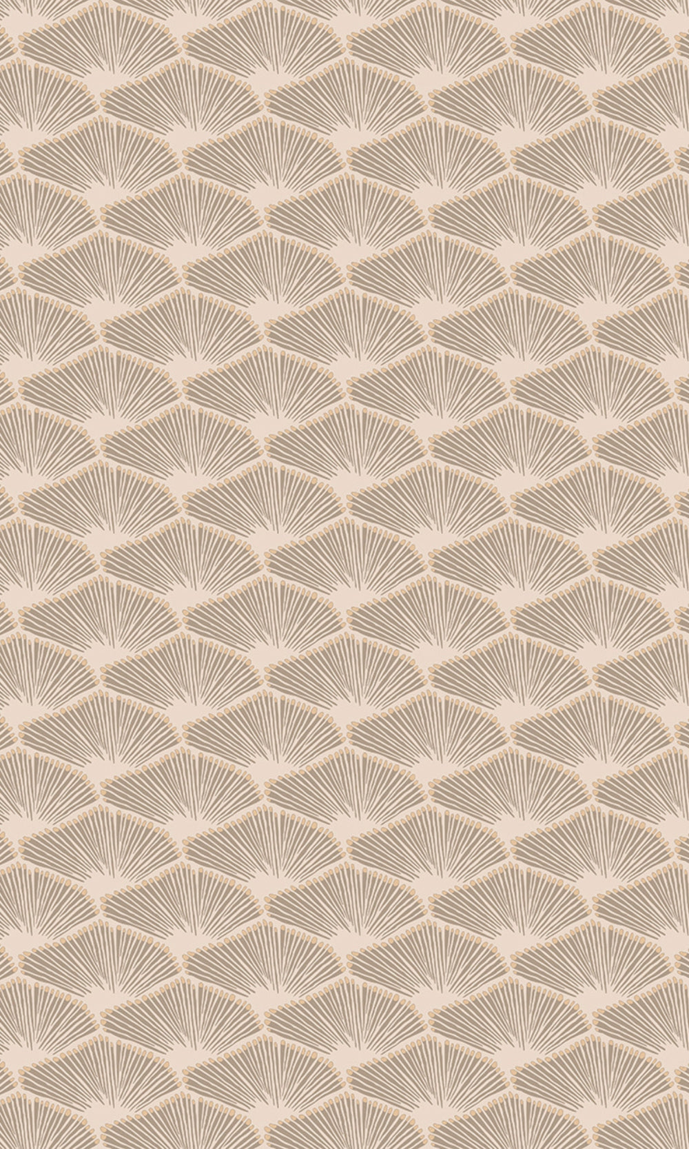 Beige Minimalist Art Deco Fan Geometric Wallpaper R8122