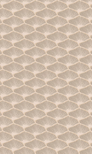 Beige Minimalist Art Deco Fan Geometric Wallpaper R8122