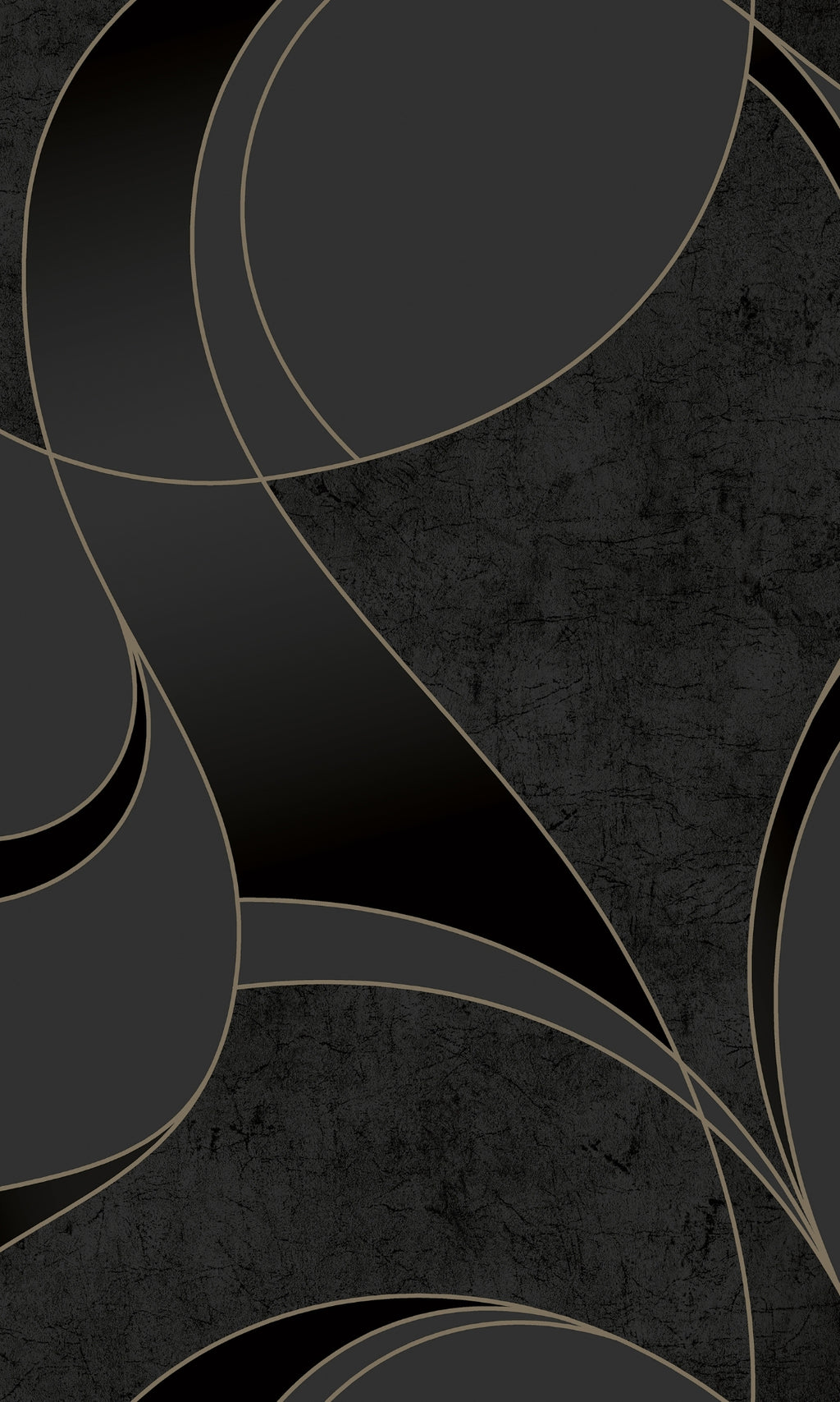 Black Abstract Geometric Swirl R8004