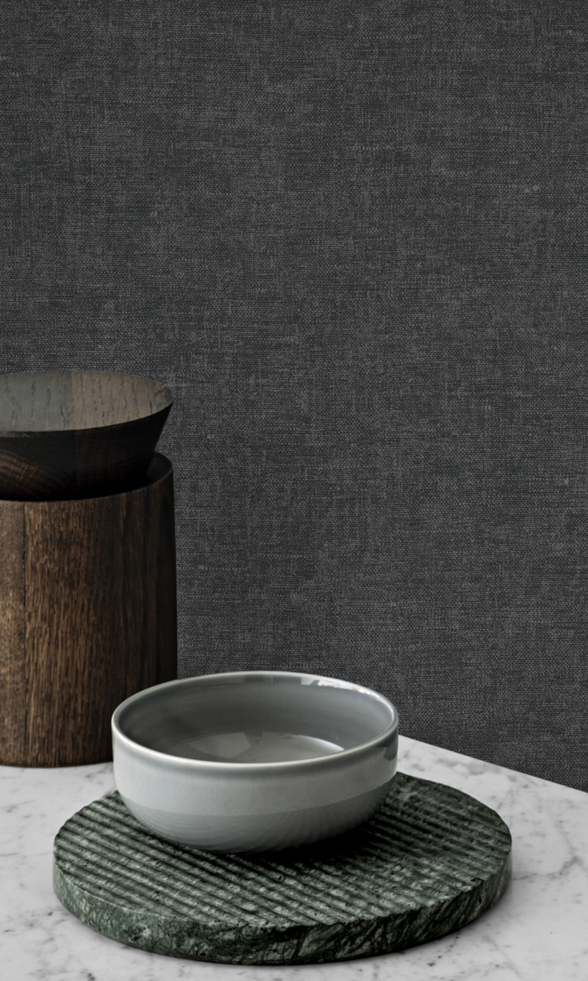 Black Luxor Faux Effect Commercial Wallpaper C7426