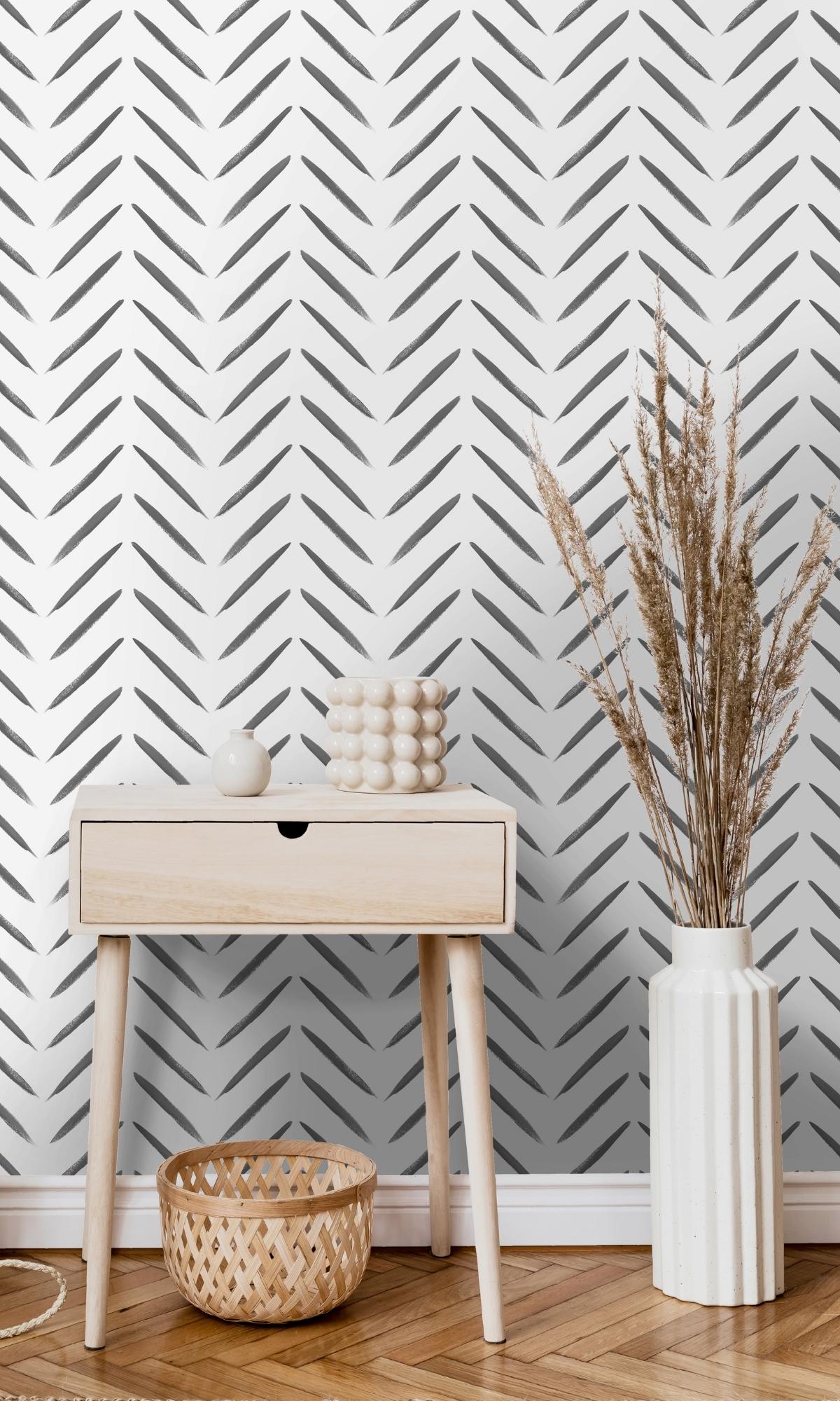 black and grey chevron background