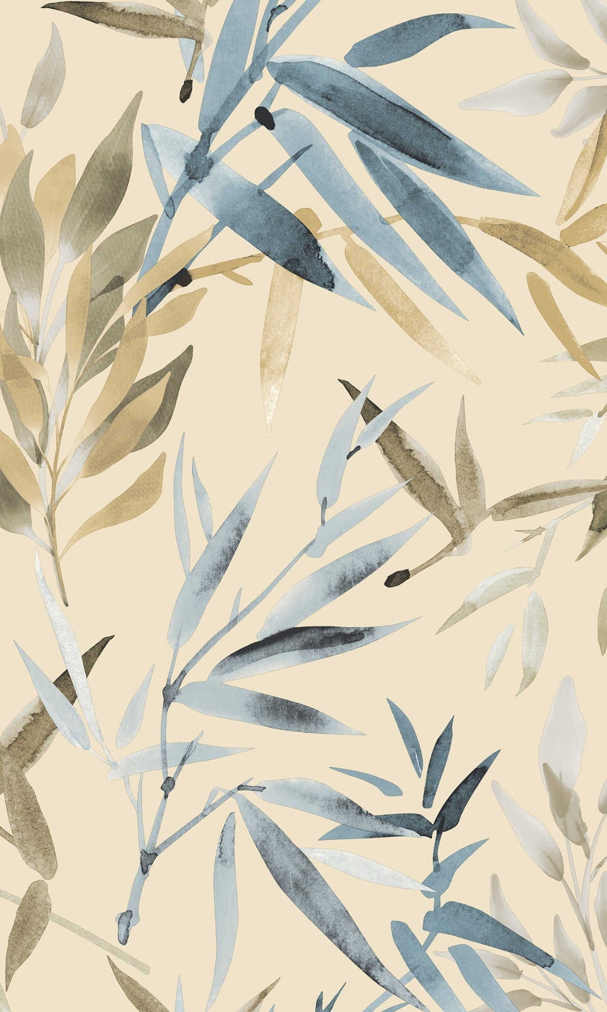 Blue Bamboo Leaves Tropical Wallpaper R8197