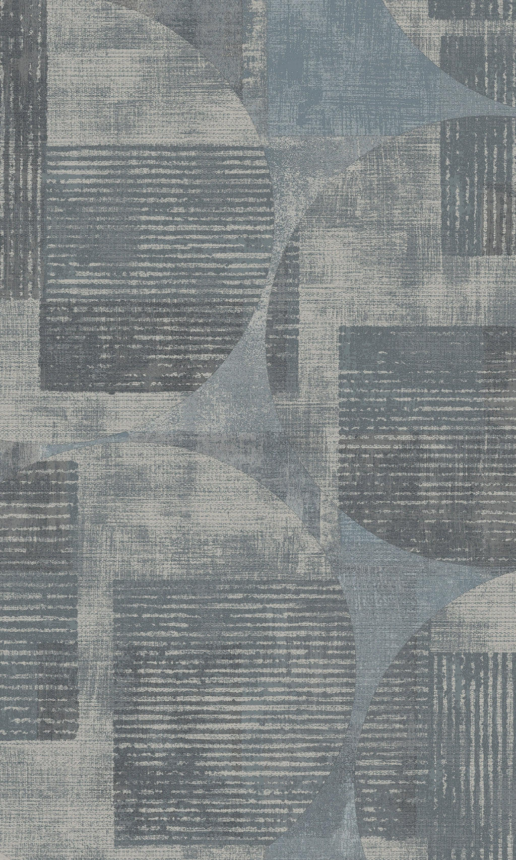 Blue Geometric Cirles and Stripes Wallpaper R8185