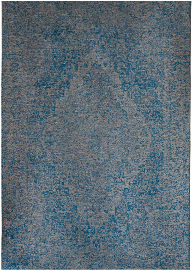 Oasis Blue Saadi's Poem Damask Pattern Machine Washable Rug
