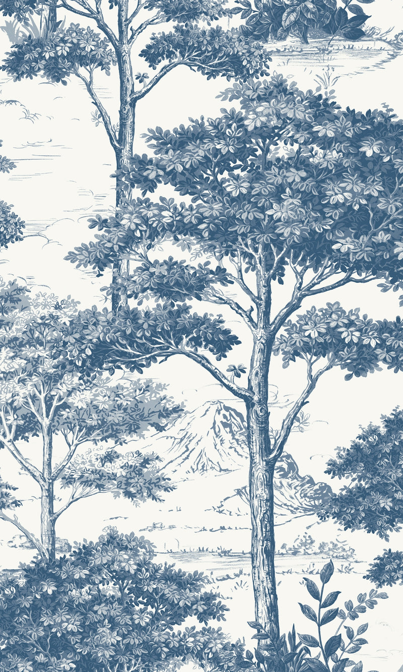 Blue Tropical Foliage Trees Wallpaper R7956