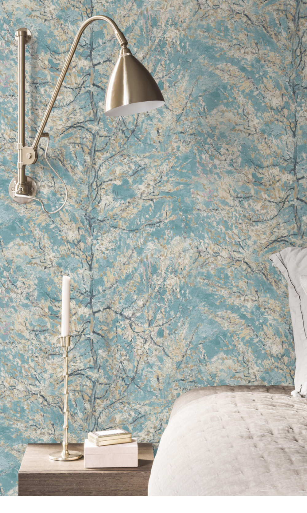 blue peach tree wallpaper