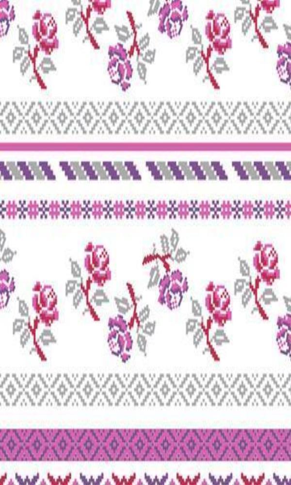 Bright Purple & White Traditional Floral Wallpaper SR1026