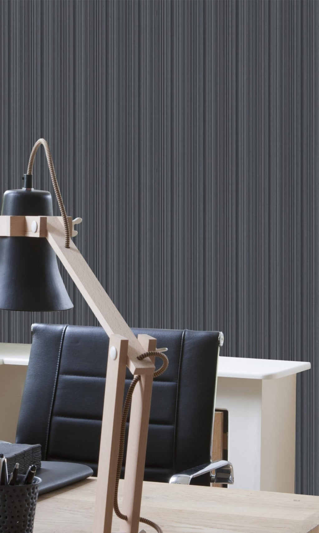 Navy Blue Minimalist Fold Textured Commercial Wallpaper C7199