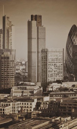 Brown The Gherkin London Mural Wallpaper. Digital Wallcovering
