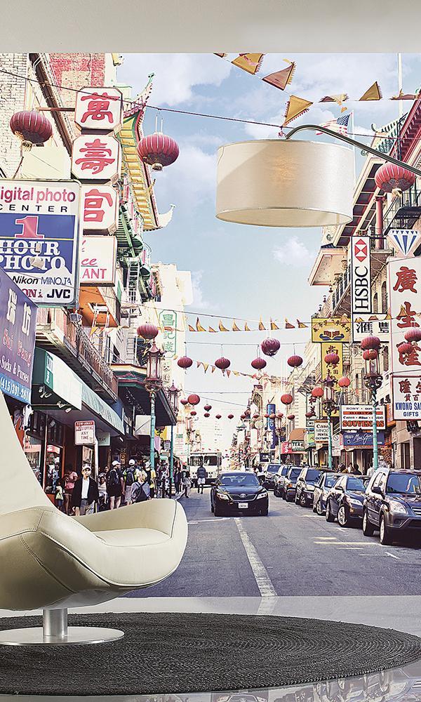 San Fransisco Chinatown Wall Mural M9086A. Mural Wallpaper. Digital Wallcovering. Digital Wallpaper. City escapes wallpaper.
