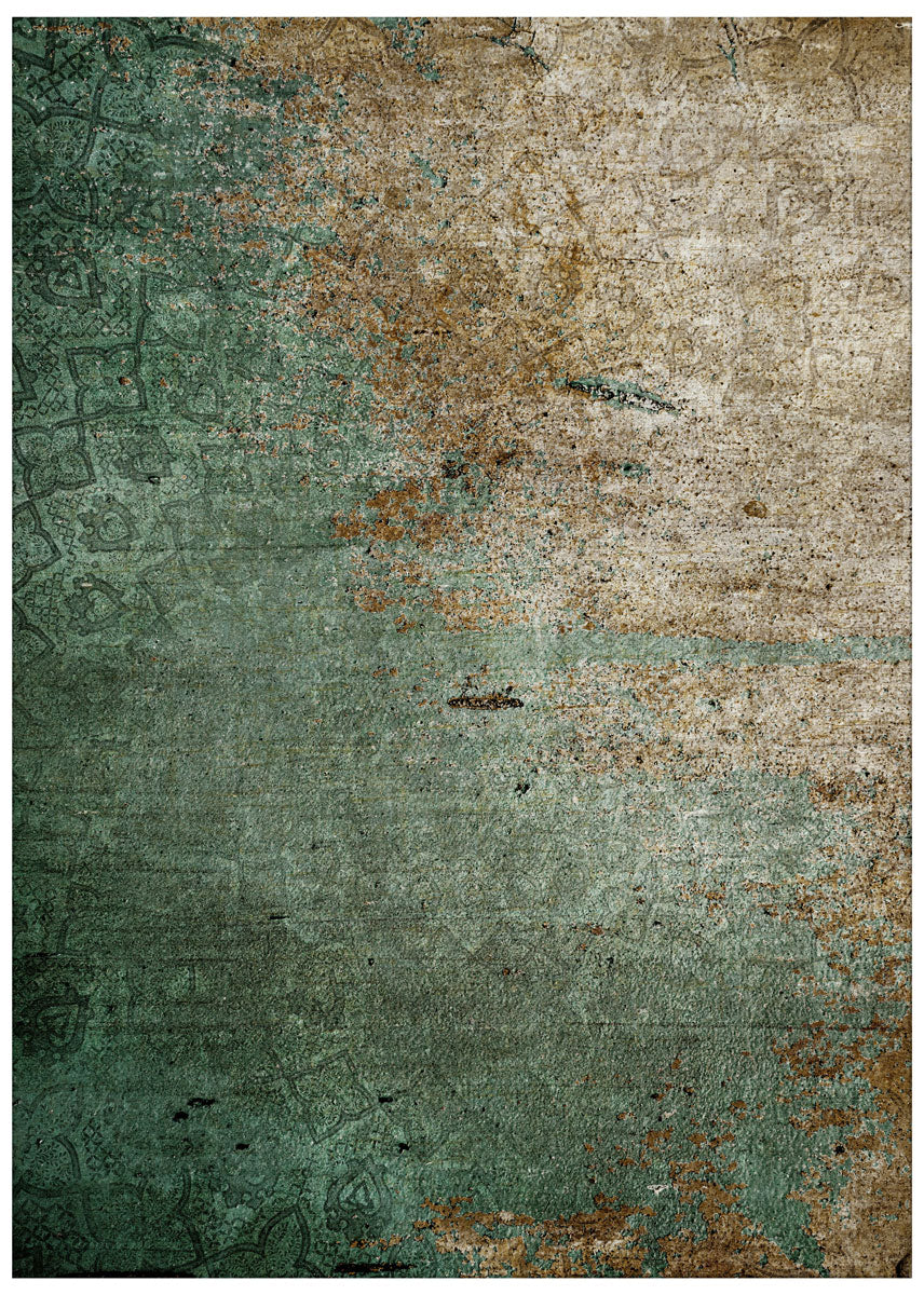 Green Concours Contemporary Living Room Machine Washable Rug