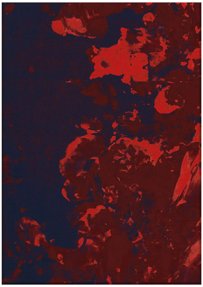 Chinese Red Late Shower Bubble Like Contemporary Machine Washable Rugs
